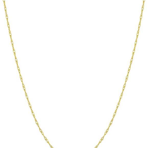 10k Gold Rope Chain Necklace Women Thin 0.8mm 20in Jewelry Gift